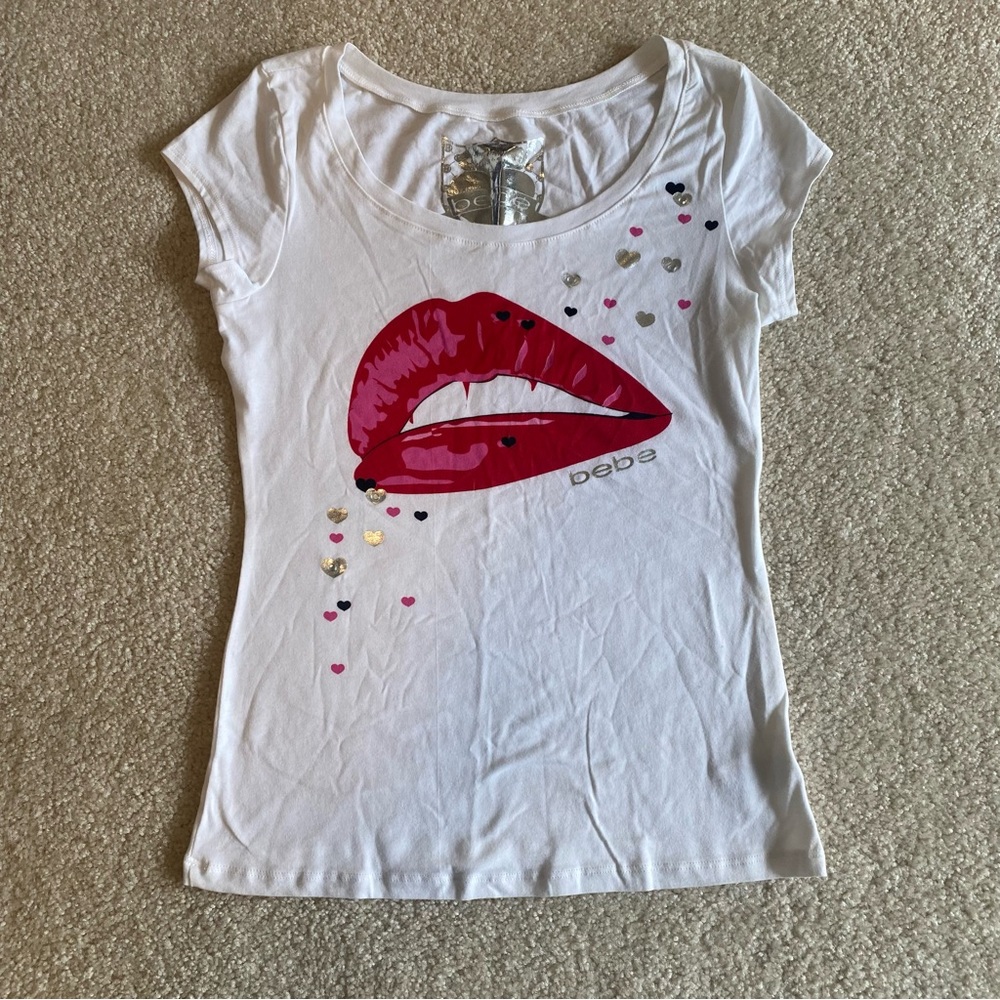 Bebe Lip Print Tee